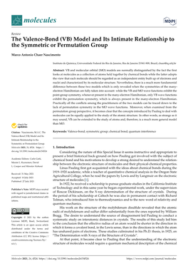 The Valence-Bond (VB) Model and Its Intimate Relationship to the Symmetric Or Permutation Group