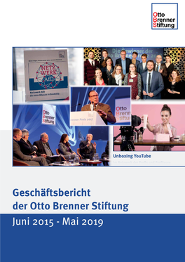 Geschäftsbericht Der Otto Brenner Stiftung Juni 2015