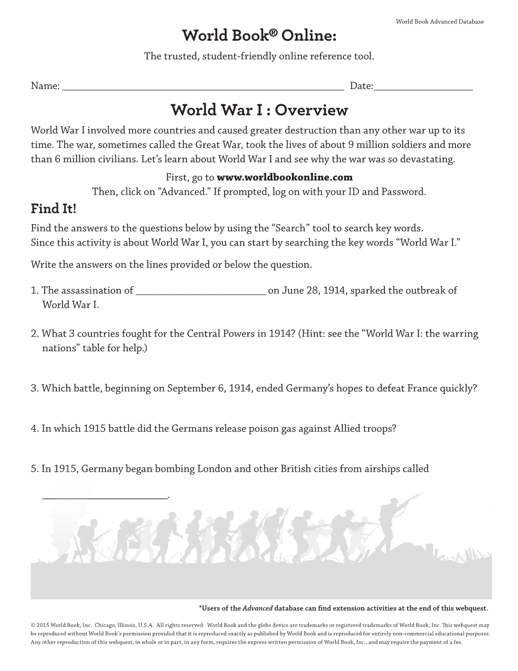 World War I : Overview World War I Involved More Countries and Caused Greater Destruction Than Any Other War up to Its Time
