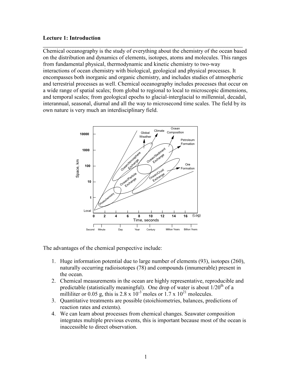 Chemical Oceanography Is the Study of Everything About the Chemistry of the Ocean Based on the Distribution and Dynamics of Elements, Isotopes, Atoms and Molecules