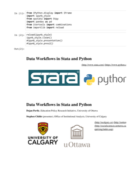 Data Workflows with Stata and Python