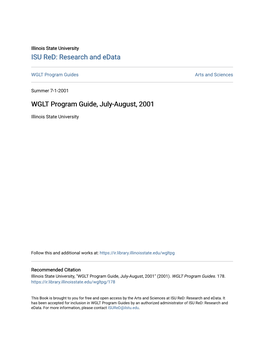 WGLT Program Guide, July-August, 2001
