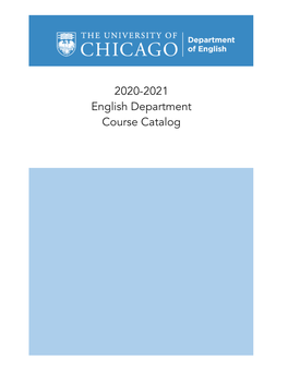 2020-2021 English Department Course Catalog