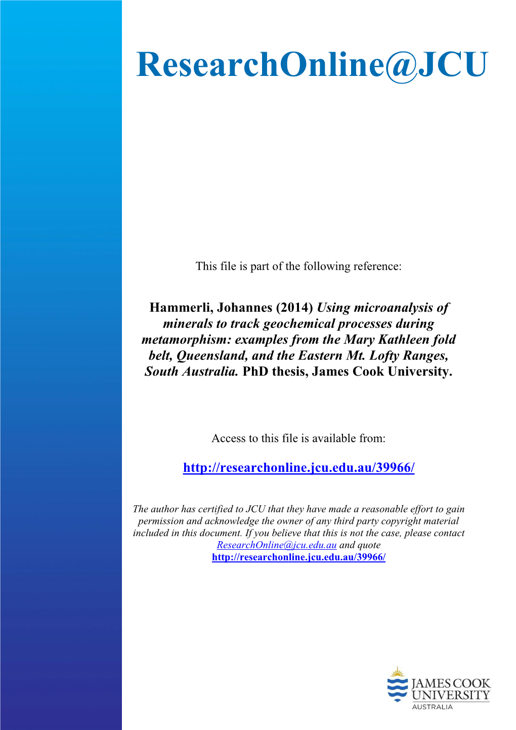 Using Microanalysis of Minerals to Track Geochemical Processes During Metamorphism: Examples from the Mary Kathleen Fold Belt, Queensland, and the Eastern Mt