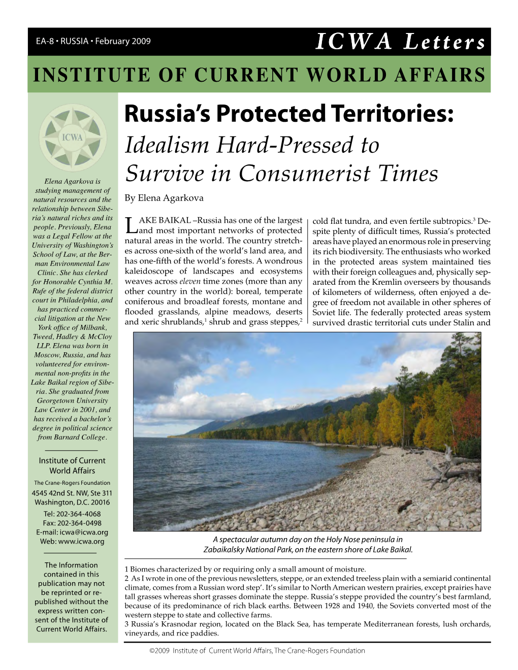 Russia's Protected Territories