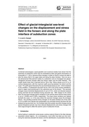 Effect of Glacial-Interglacial Sea-Level Changes on the Displacement And