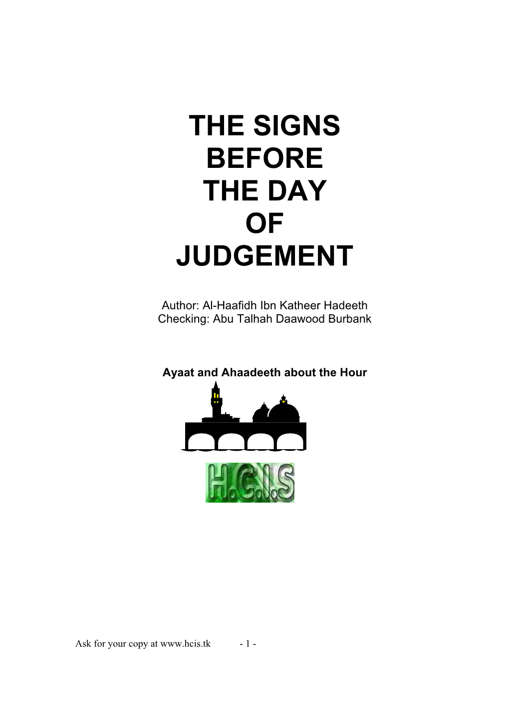 The Signs Before the Day of Judgement
