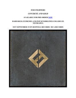 FOO FIGHTERS Concrete and Gold U.S