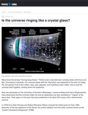Is the Universe Ringing Like a Crystal Glass? by Tara Burcham, University of Southern Mississippi