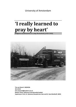 'I Really Learned to Pray by Heart'