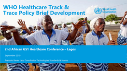 WHO Healthcare Track & Trace Policy Brief Development