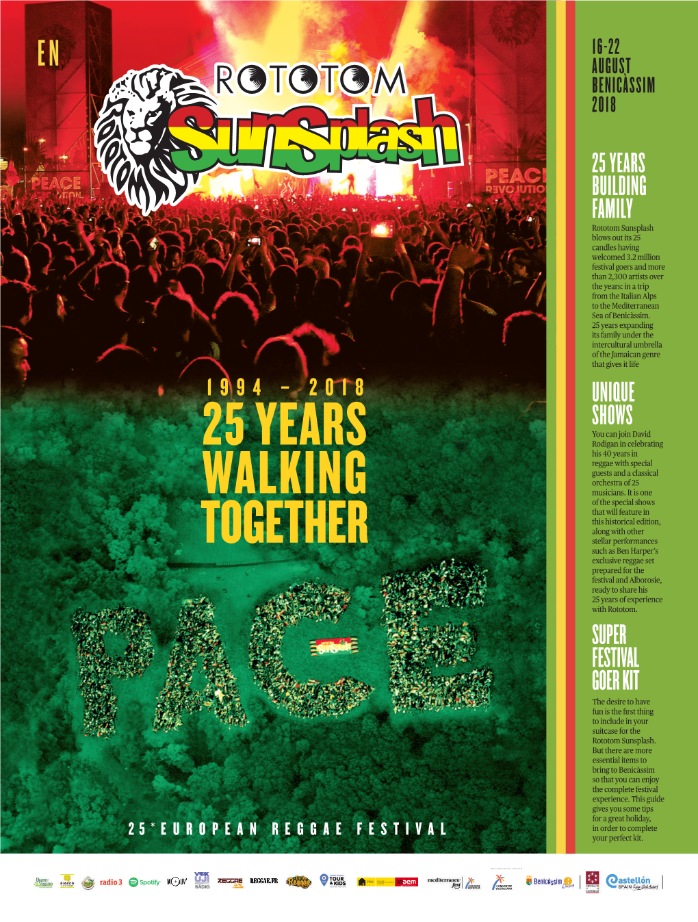 Rototom Sunsplash 2018 Merchandise, Reaffirms Its a Glass of 35 Cl Or a Litre for Transport and Bicycles Eco and Social Commitments