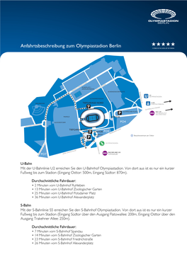 Anfahrtsbeschreibung Zum Olympiastadion Berlin