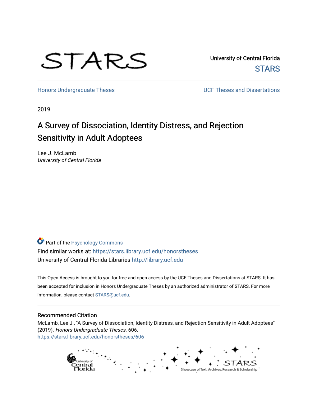 A Survey of Dissociation, Identity Distress, and Rejection Sensitivity in Adult Adoptees