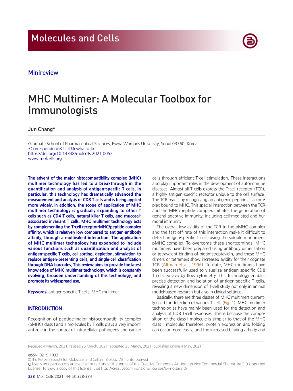 MHC Multimer: a Molecular Toolbox For