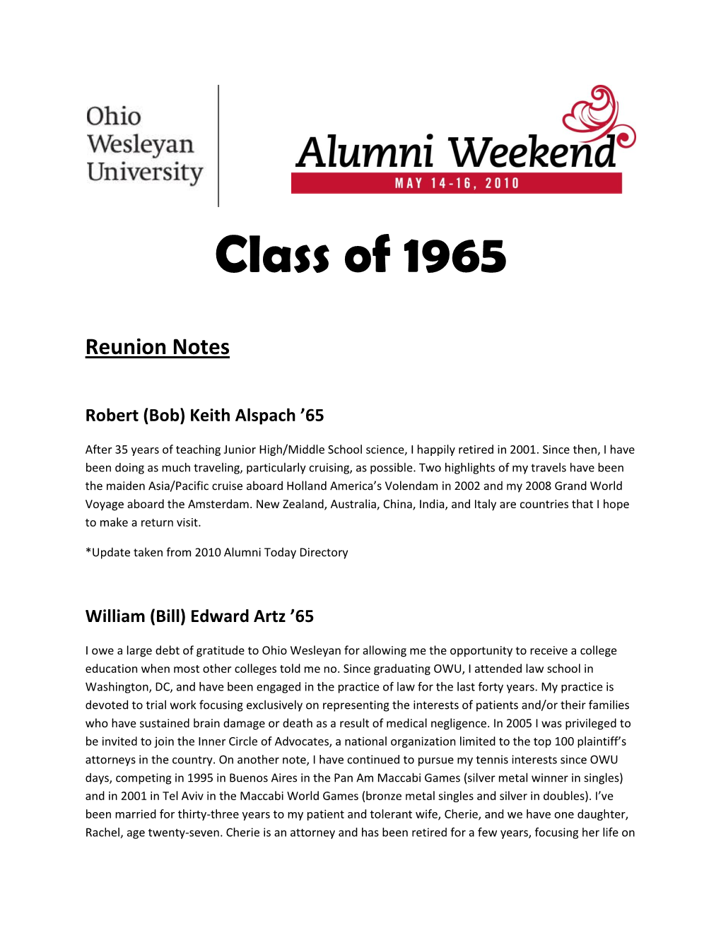 Class of 1965