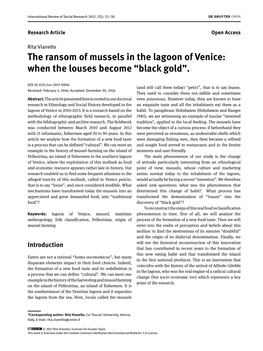 The Ransom of Mussels in the Lagoon of Venice: When the Louses Become “Black Gold”