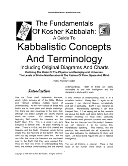 Kabbalistic Concepts and Terminology