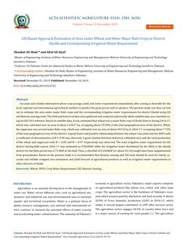 GIS Based Approach Estimation of Area Under Wheat and Other Major Rabi Crops in District Ghotki and Corresponding Irrigation Water Requirement