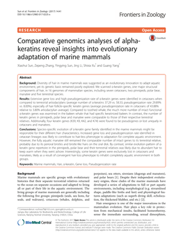Comparative Genomics Analyses of Alpha-Keratins Reveal Insights Into