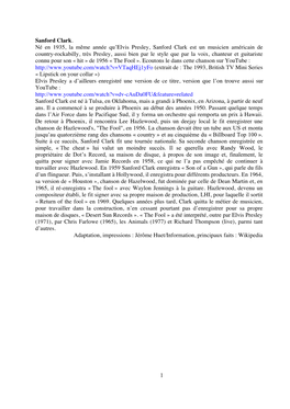 1 Sanford Clark. Né En 1935, La Même Année Qu'elvis Presley, Sanford