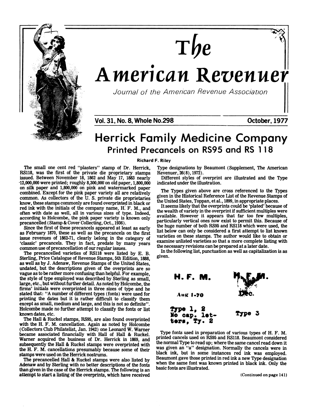 The American Revenuer, Along the Lines of a Reprint Also Individual