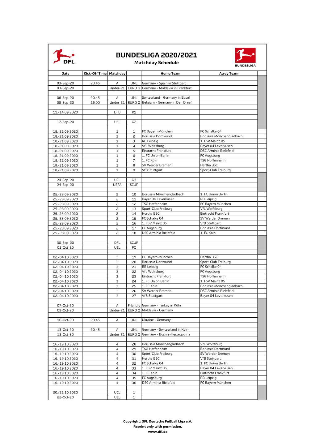 Bundesliga | Saison 2020/2021