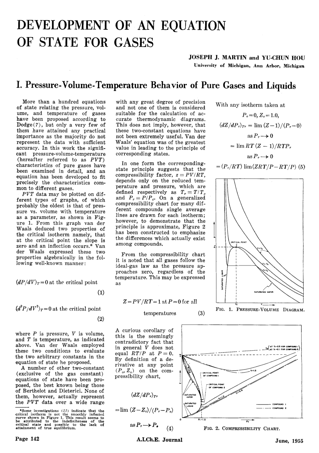 Development of an Equation of State for Gases Joseph J