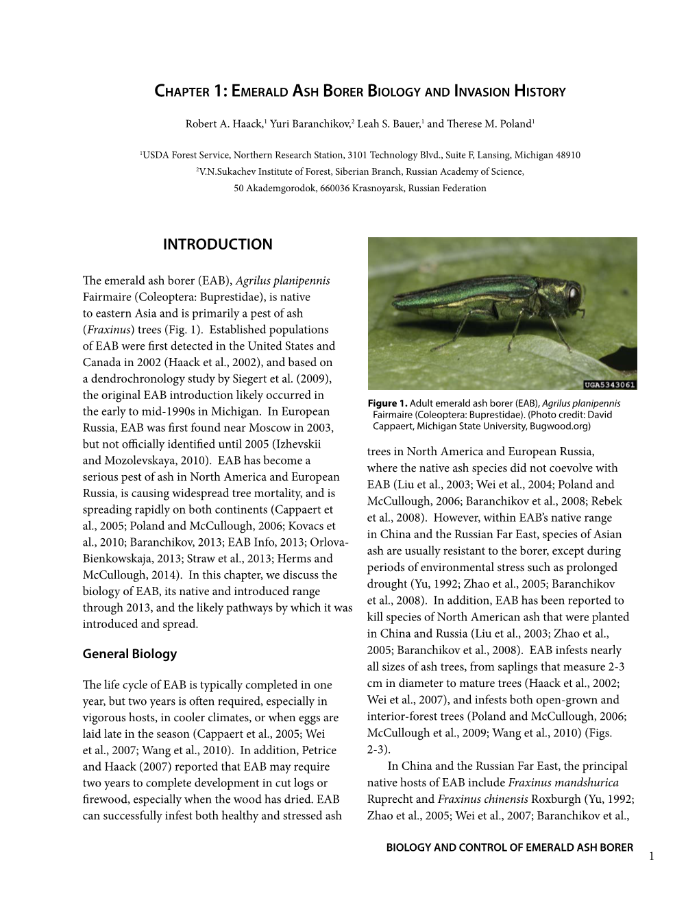 Emerald Ash Borer Biology and Invasion History