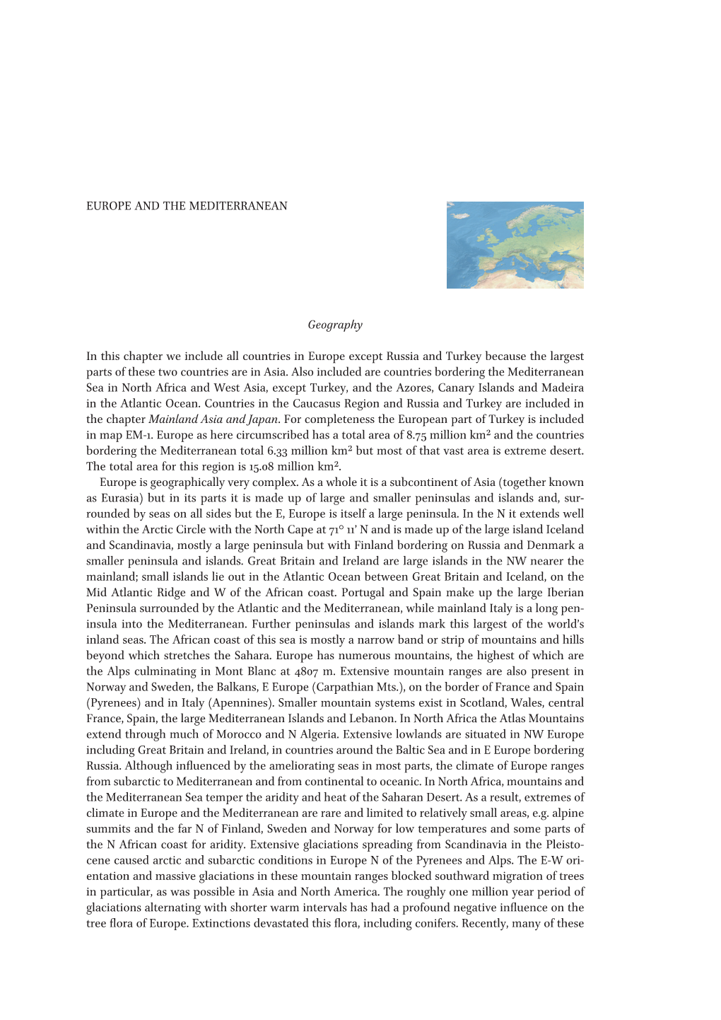 Europe and the Mediterranean Geography in This Chapter We