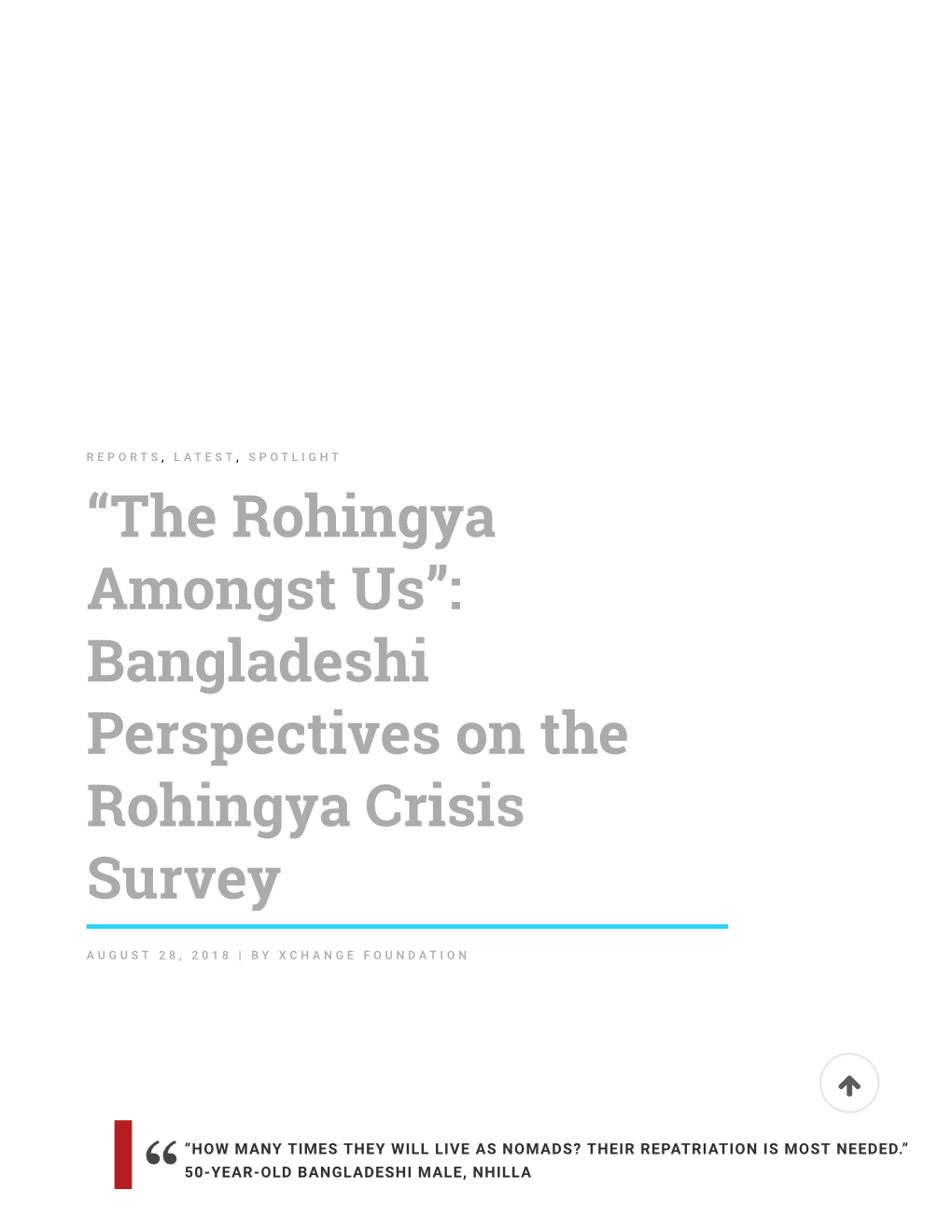 Bangladeshi Perspectives on the Rohingya Crisis Survey