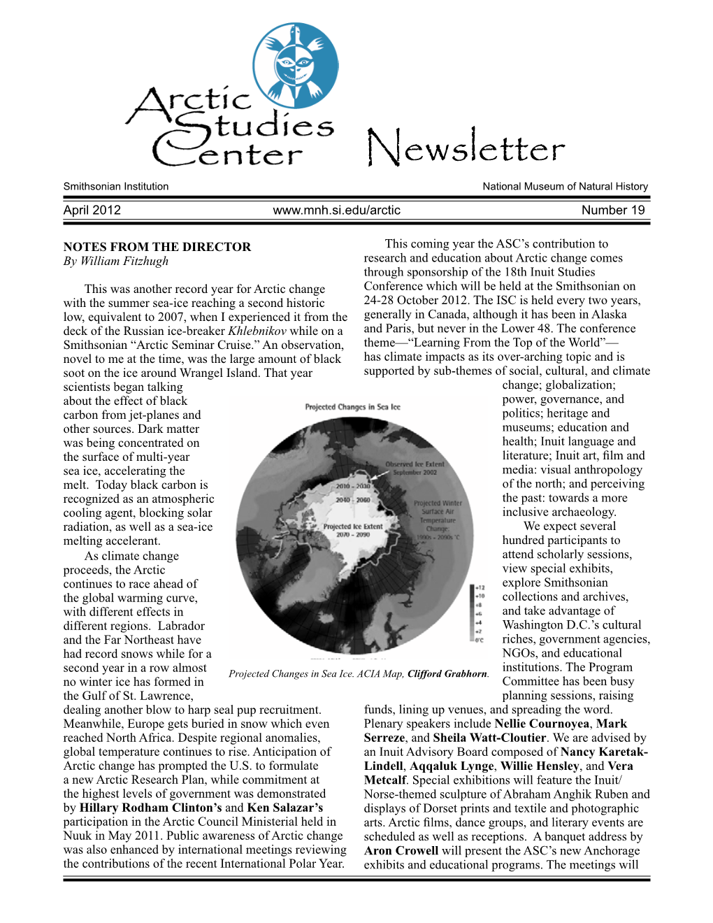 Newsletter Smithsonian Institution National Museum of Natural History April 2012 Number 19