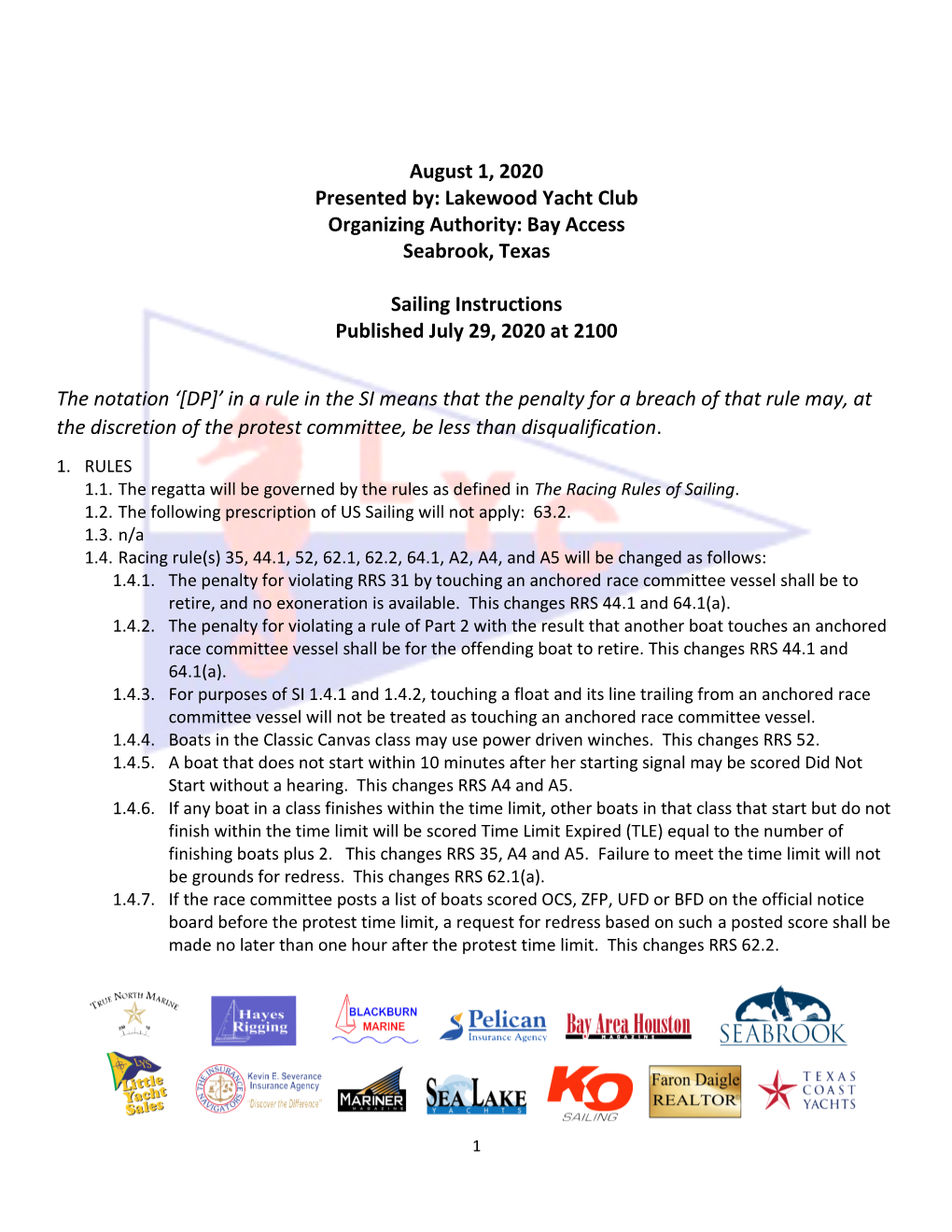 Lakewood Yacht Club Organizing Authority: Bay Access Seabrook, Texas