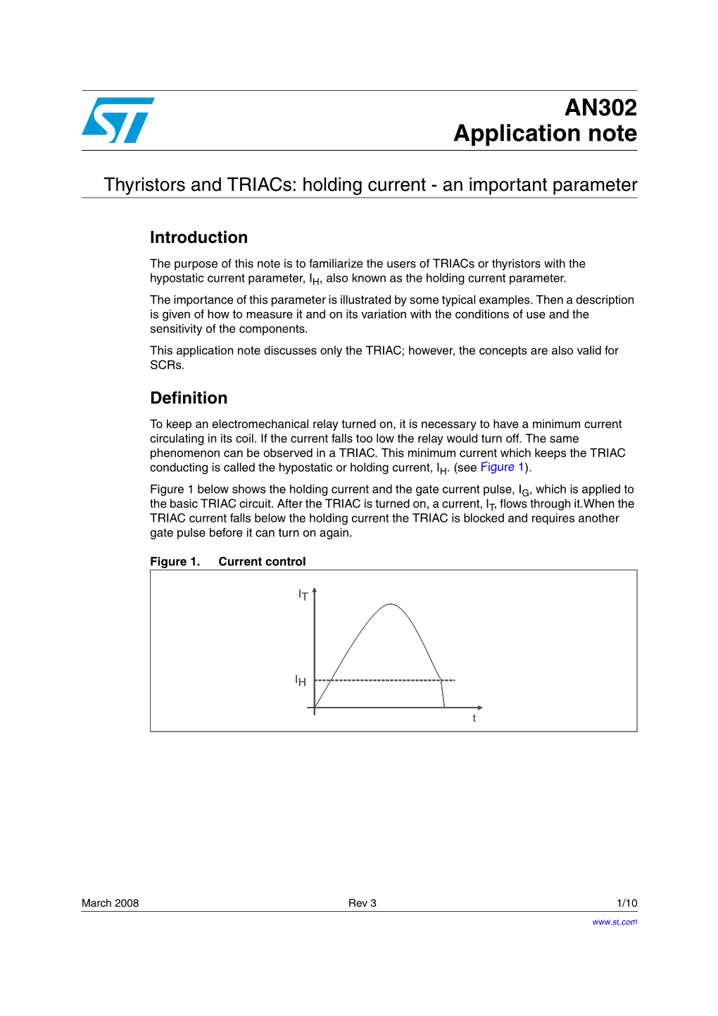 Thyristors and Triacs: Holding Current - an Important Parameter