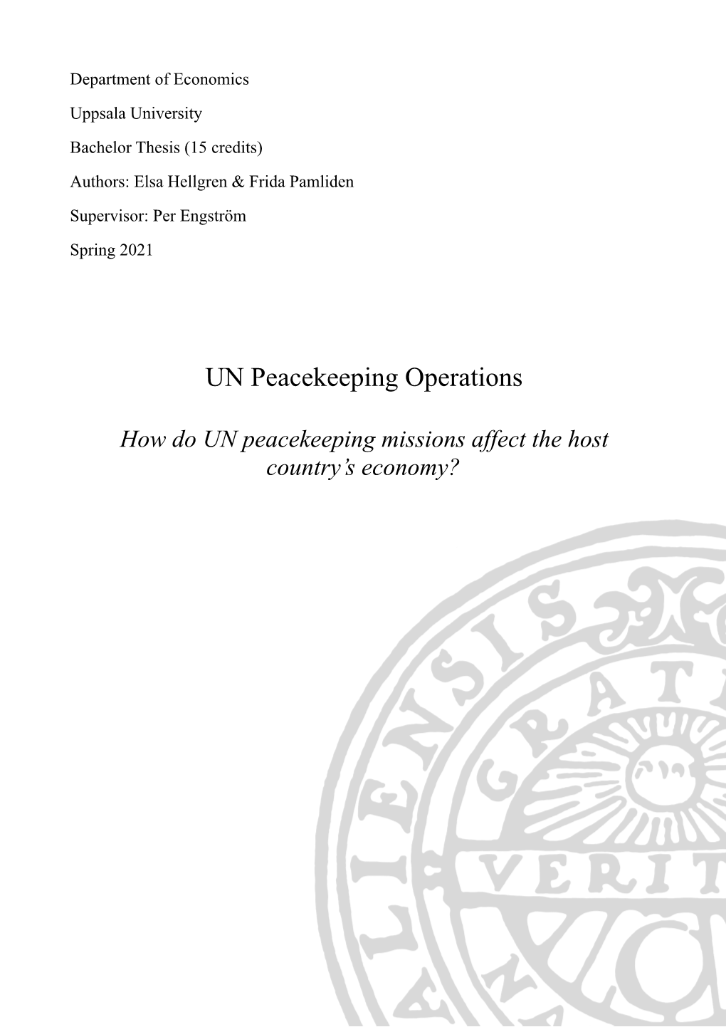 UN Peacekeeping Operations