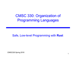 Safe, Low-Level Programming with Rust