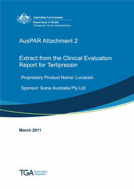 Auspar Attachment 2: Extract from the Clinical Evaluation Report For