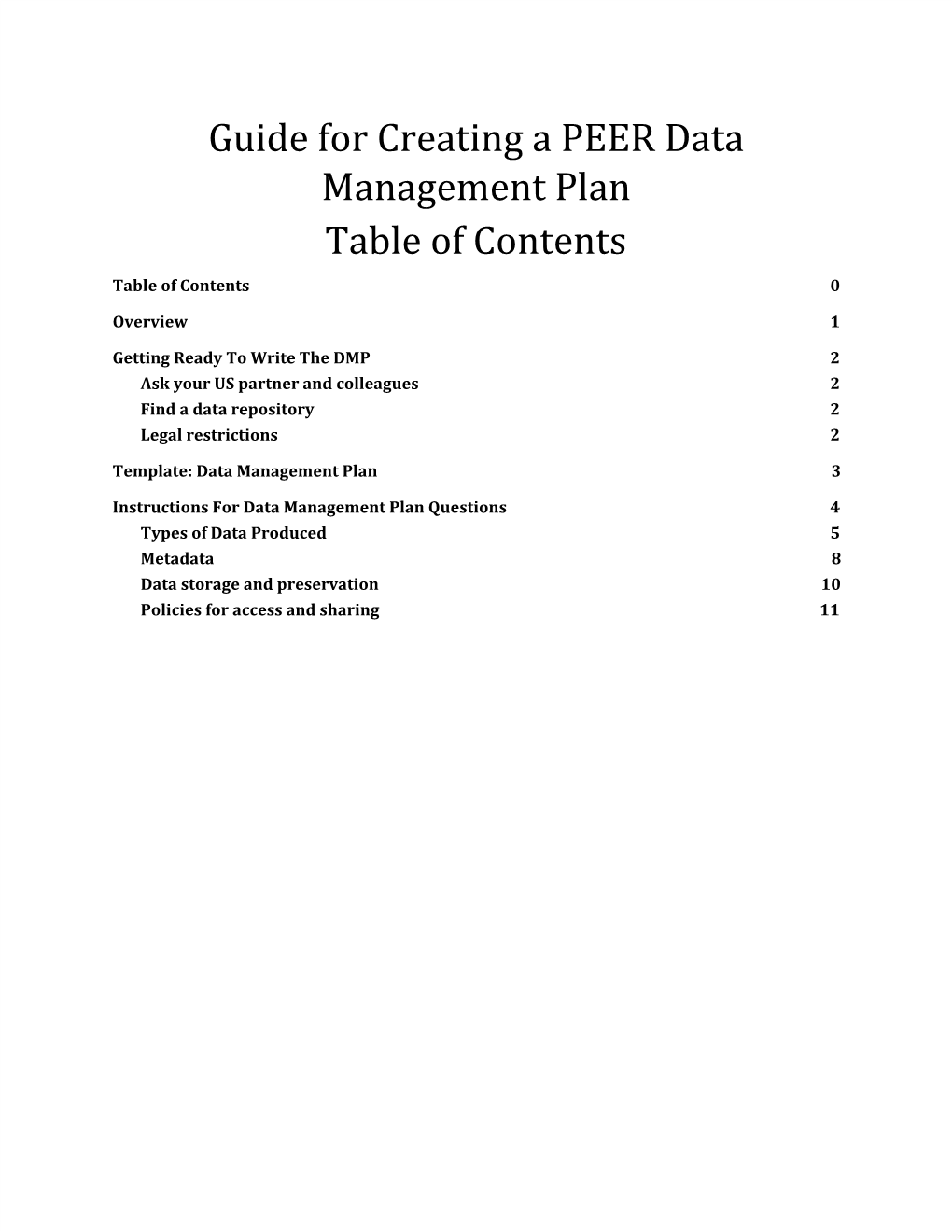 guide-for-creating-a-peer-data-management-plan-table-of-contents-table