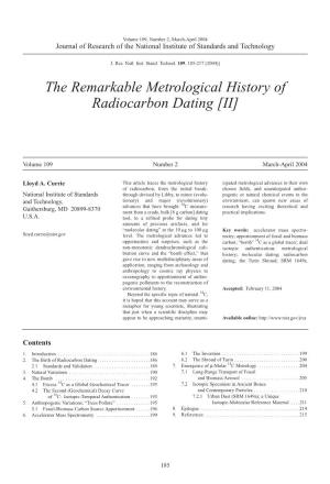 The Remarkable Metrological History of Radiocarbon Dating [II]