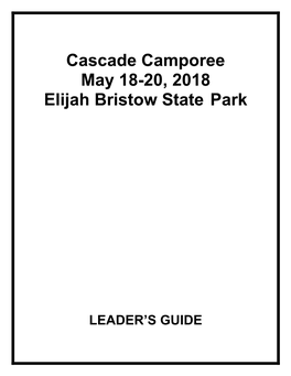 Cascade Camporee May 18-20, 2018 Elijah Bristow State Park