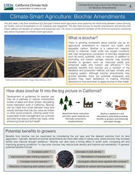 Climate-Smart Agriculture: Biochar Amendments