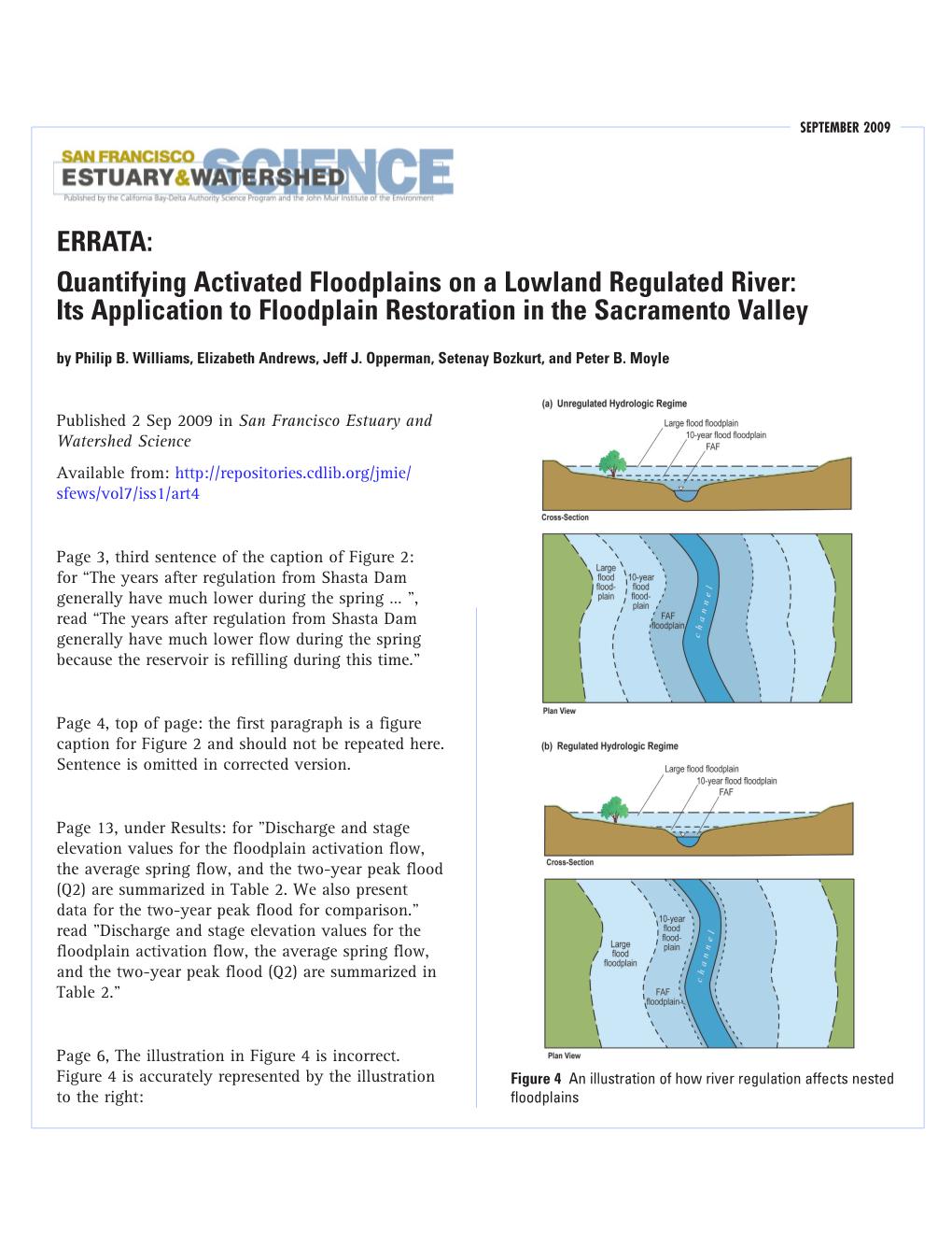 Its Application to Floodplain Restoration in the Sacramento Valley by Philip B