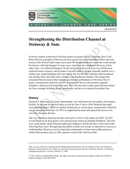 Strengthening the Distribution Channel at Steinway & Sons