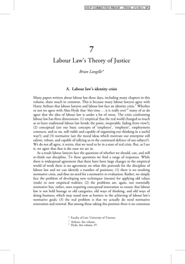 Labour Law's Theory of Justice