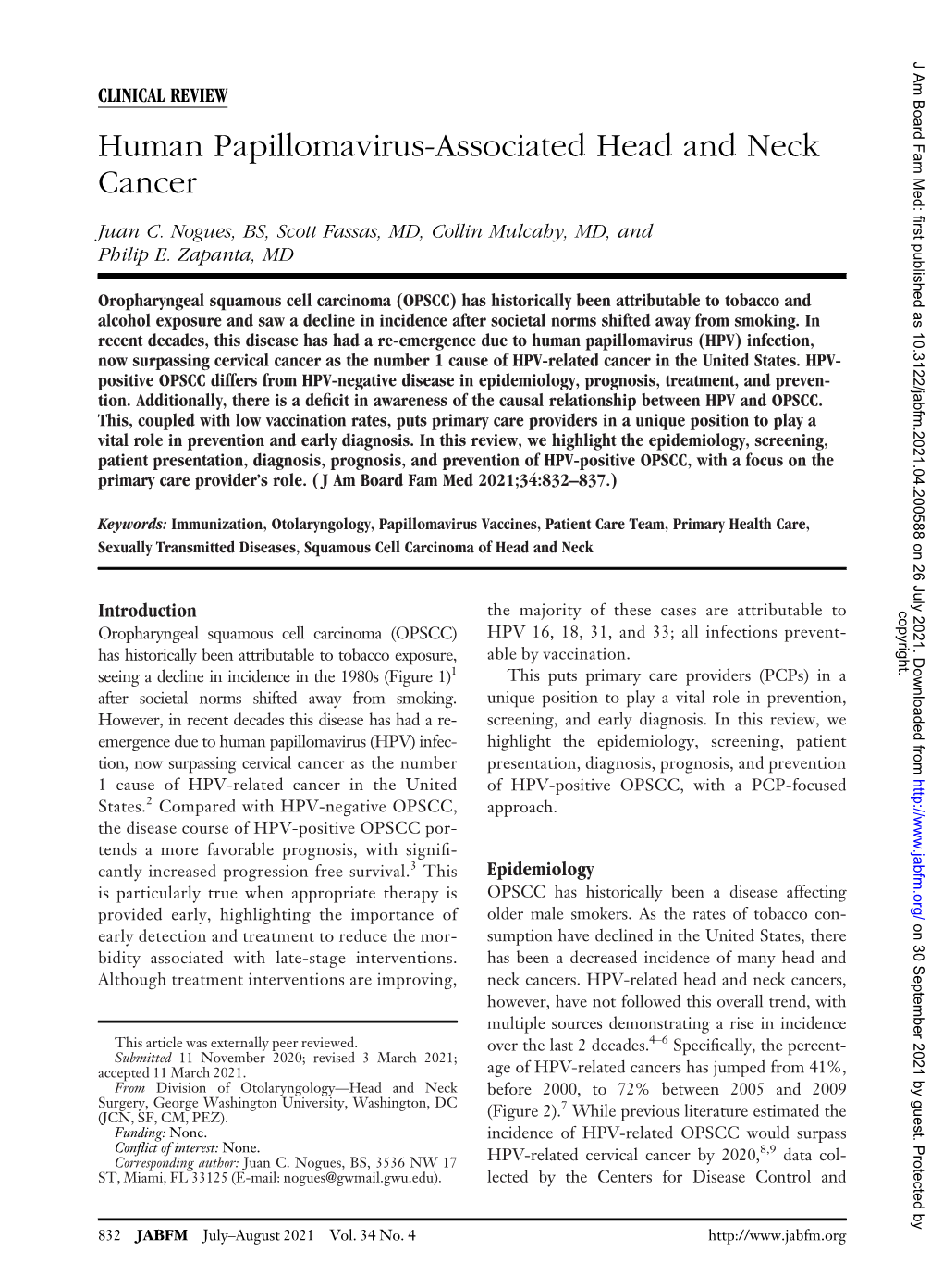 Human Papillomavirus-Associated Head and Neck Cancer