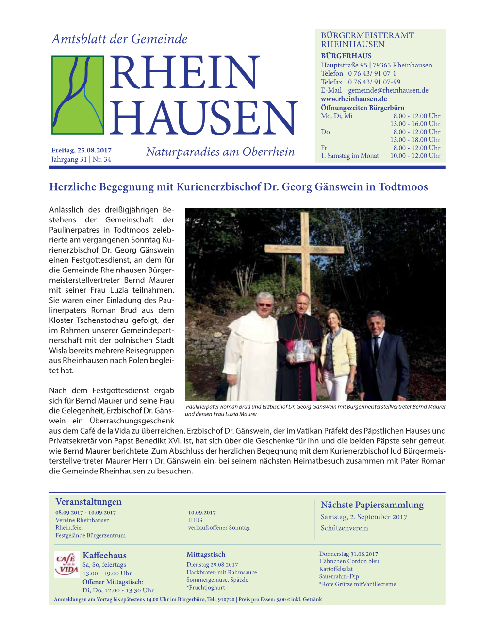 Amtsblatt Der Gemeinde