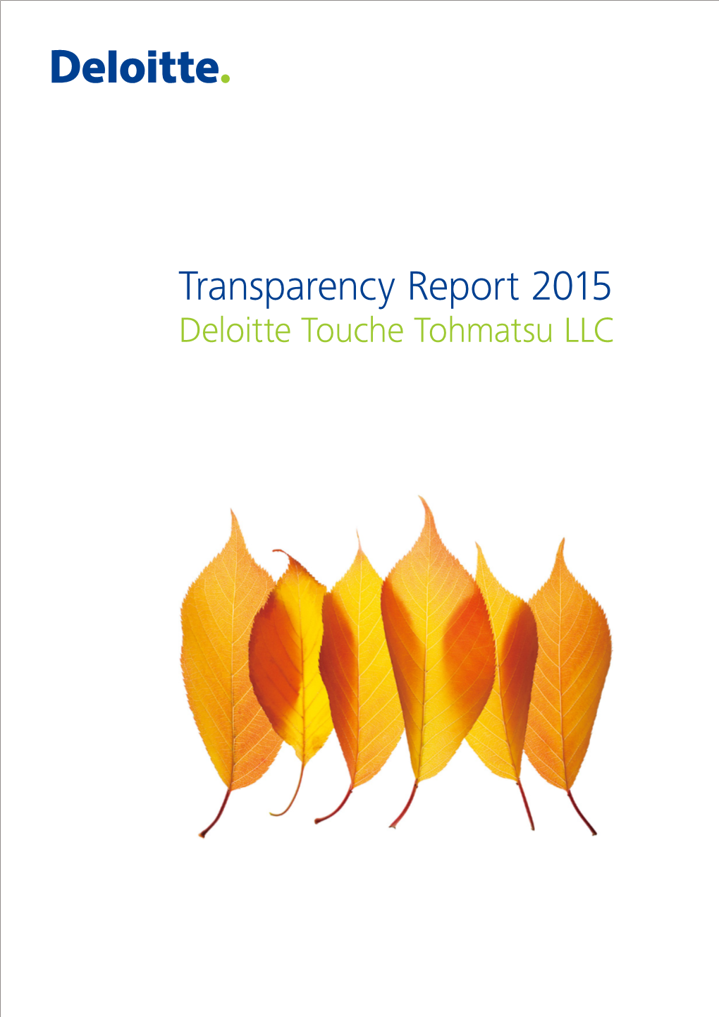 Transparency Report 2015 Deloitte Touche Tohmatsu LLC