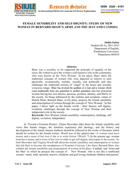 Research Scholar ISSN 2320 – 6101 an International Refereed E-Journal of Literary Explorations Impact Factor 0.793 (IIFS)