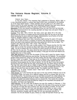 Volcano House Register Transcript Volume 6 1908-1913