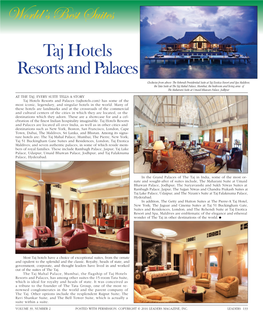 Taj Hotels Resorts and Palaces (Tajhotels.Com) Has Some of the Diamond Awards